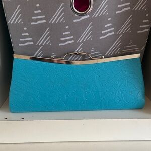 Turquoise Clutch with Silver Accent